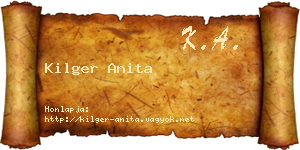 Kilger Anita névjegykártya